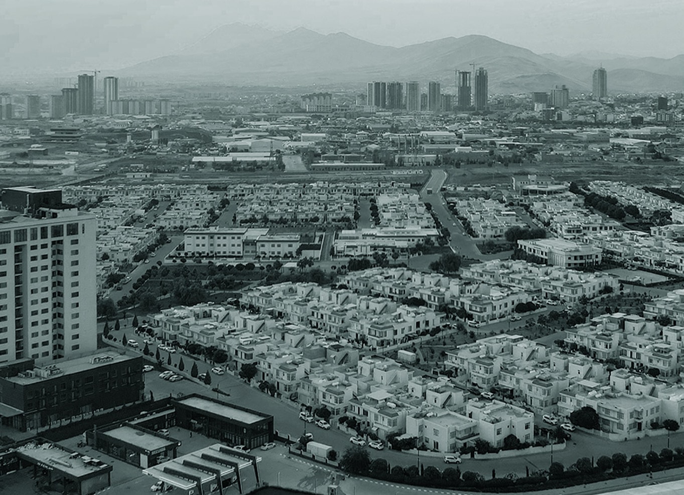 New Chwarchra: a residential complex seen from above